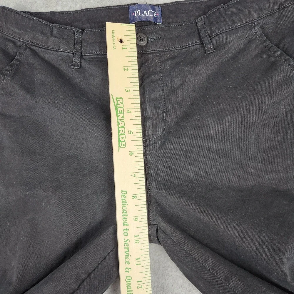 The Children's Place Pants Kids 16 Black Cotton Stretch Comfort Straight Leg